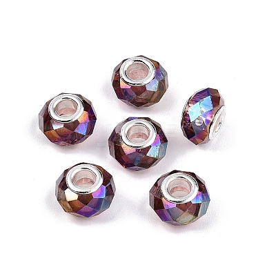 Transparent Glass European Beads GPDL-N004-D14mm-A08-1