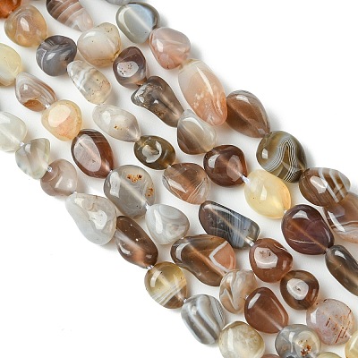Natural Botswana Agate Nuggets Beads Strands G-L154-03-1