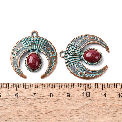 Alloy with Synthetic Turquoise Pendants FIND-B055-01K-1