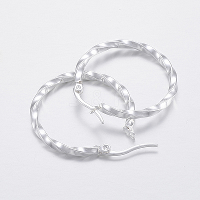 304 Stainless Steel Hoop Earrings EJEW-H327-03C-1