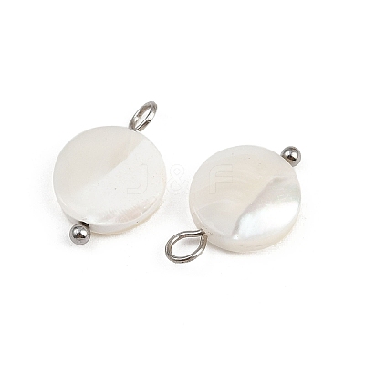Natural Shell Disc Pendants STAS-D378-31P-1