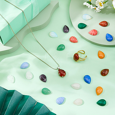 24Pcs 12 Styles Natural & Synthetic Mixed Gemstone Cabochons G-FH0002-53-1
