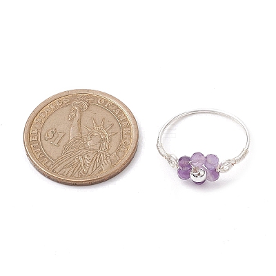 Flower Natural Gemstone Ring RJEW-JR00711-02-1