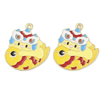 New Year's Day Alloy Enamel Pendants FIND-I067-03G-03-1