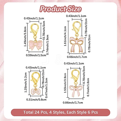 24Pcs 4 Styles Bowknot Alloy Enamel Shoes Charms HJEW-CP00021-1
