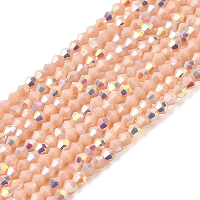 AB Color Plated Opaque Glass Beads Strands GLAA-G127-02N-1