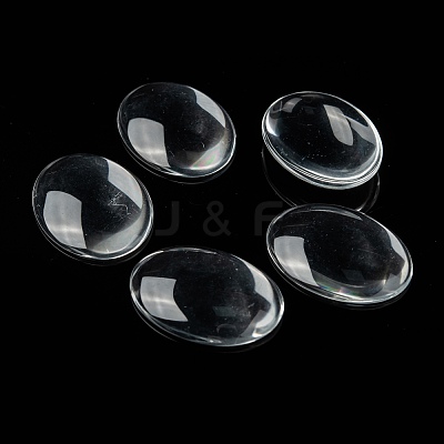 Transparent Oval Glass Cabochons X-GGLA-R022-40x30-1