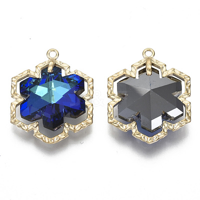 Glass Rhinestone Pendants GLAA-N038-14A-B01-1