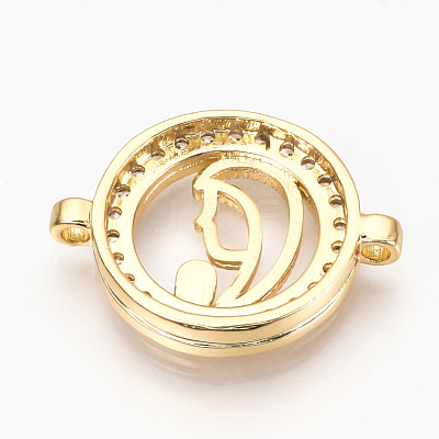 Brass Micro Pave Cubic Zirconia Links X-ZIRC-Q013-43G-1