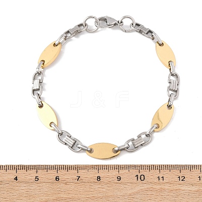 304 Stainless Steel Oval Link
Chain Bracelets for Women Men BJEW-F527-08A-GP-1