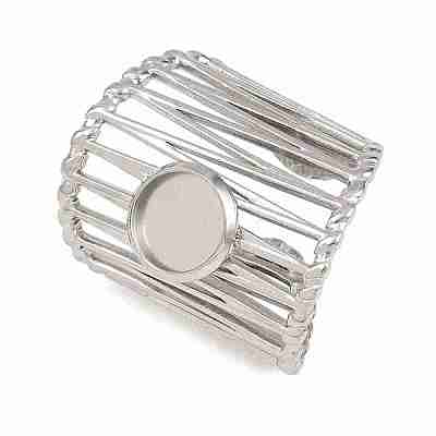 304 Stainless Steel Cuff Rings Ring Components SA-CBA098D-01P-A-1