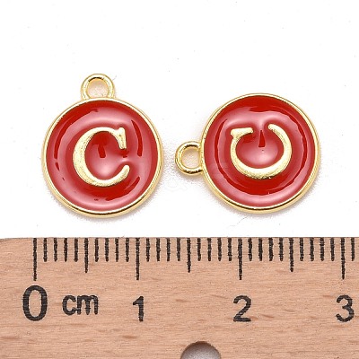 Golden Plated Alloy Enamel Charms X-ENAM-S118-03C-1