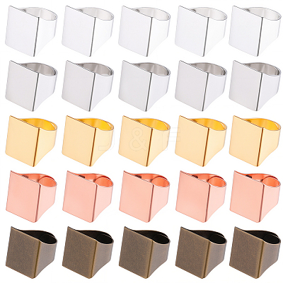 30Pcs 5 Colors Brass Finger Rings RJEW-SC0001-40-1