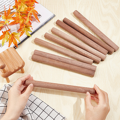 Round Walnut Wooden Sticks WOOD-WH0034-27A-1