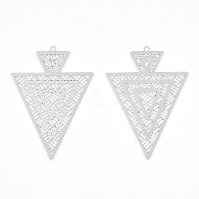 Rack Plating Brass Filigree Pendants KKC-T001-63P-1