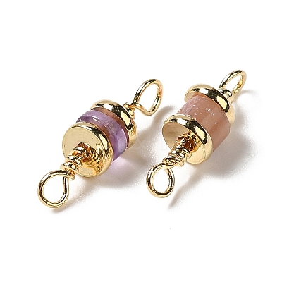 Natural Mixed Gemstone Connector Charms KK-P242-26G-1