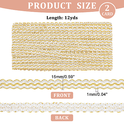 Metallic Polyester Braided Lace Trim Ribbons OCOR-WH0060-76A-1