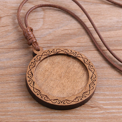Wood Pendant Cabochon Settings WOOD-H106-26B-08-1