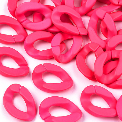 Opaque Spray Painted Acrylic Linking Rings OACR-R249-03B-1