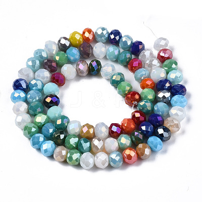 Electroplate Glass Beads Strands EGLA-N002-12J-1
