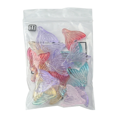 24Pcs 6 Colors Transparent Spray Painted Glass Pendants GLAA-FS0001-90-1