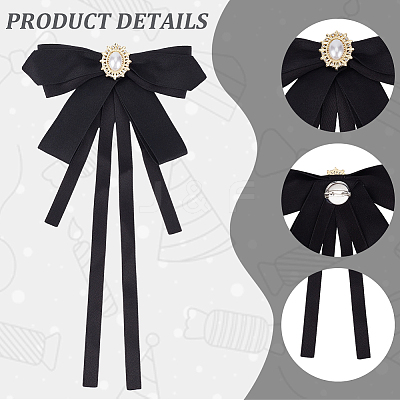 2Pcs Polyester Bowknot Pins JEWB-CN0001-11-1