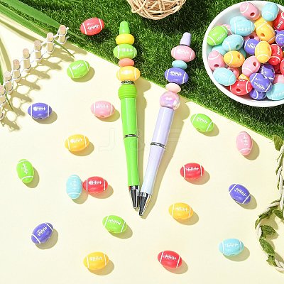 60Pcs 6 Colors Opaque Acrylic European Beads SACR-CJ0001-92-1