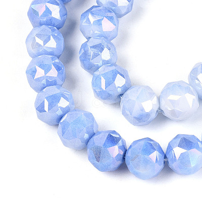 Anti-Tarnish Electroplate Glass Beads Strands GLAA-N010-10mm-08-1