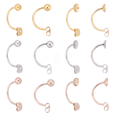 36Pcs 6 Style Ion Plating(IP) 304 Stainless Steel Ear Nut STAS-DC0004-75-1