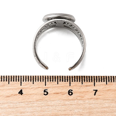 304 Stainless Steel Cuff Ring Components STAS-V012-01B-P-1