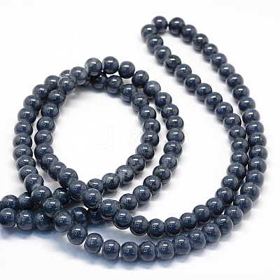 Baking Paint Glass Round Bead Strands DGLA-Q019-8mm-55-1