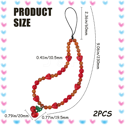 Agate & Crystal & Nylon & Alloy Mobile Straps AJEW-WH20002-55-1