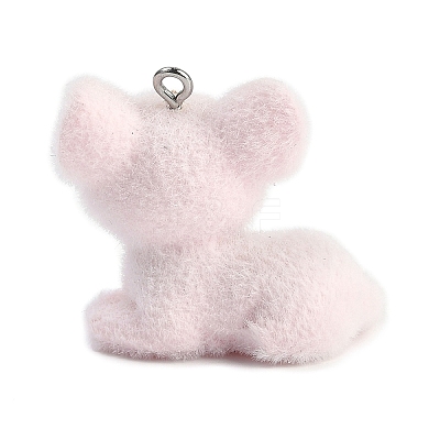 Animal Theme Flocky Resin Pendants LS-RESI-M051-01A-1