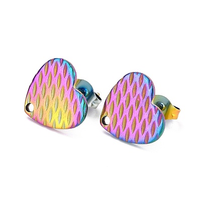 Ion Plating(IP) 304 Stainless Steel Stud Earring Findings STAS-I183-04B-M-1