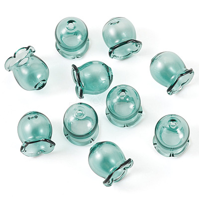 10Pcs Glass Bead Caps for Wind Chimes Making GLAA-BY0001-05F-1