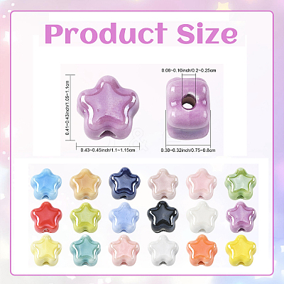 30Pcs Handmade Porcelain Bead PORC-YW0001-75-1
