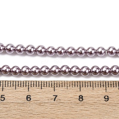 Electroplated Shell Pearl Beads Strands BSHE-G041-4mm-02-1