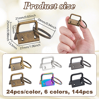 144Pcs 6 Colors Iron Ribbon Ends IFIN-WA0001-01-1