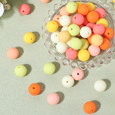 Rubberized Style Imitated Silicone Acrylic Beads MACR-PA0001-06A-03-1