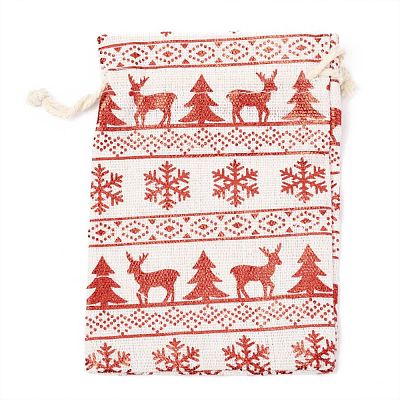 Christmas Theme Cotton Fabric Cloth Bag ABAG-H104-B12-1