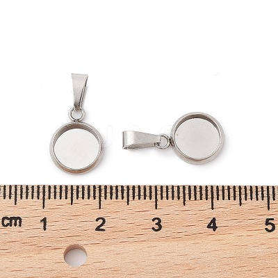 304 Stainless Steel Pendant Cabochon Settings STAS-I328-01B-P-1
