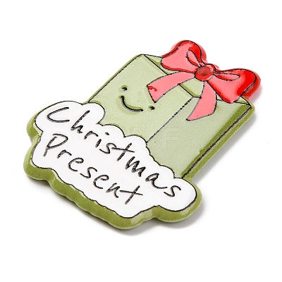 Christmas Series Printed Opaque Acrylic Pendants OACR-Q080-01C-1