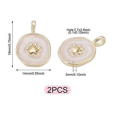 2Pcs Brass Enamel Pendants KK-TADJ0001-15B-1