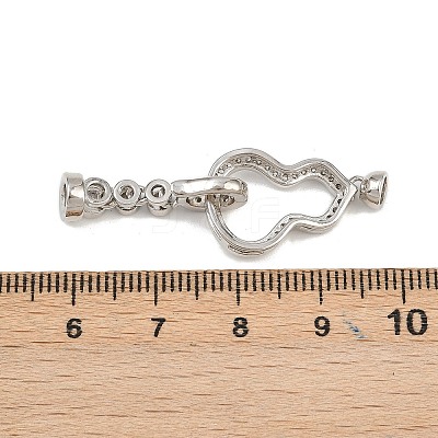 Brass Micro Pave Clear Cubic Zirconia Fold Over Clasps KK-U059-58P-1