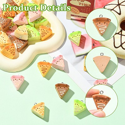 40Pcs 5 Colors Opaque Resin Pendants RESI-CJ0004-80-1