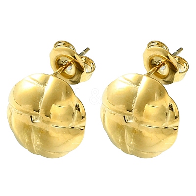 Ion Plating(IP) 304 Stainless Steel Stud Earrings EJEW-Z038-04G-1
