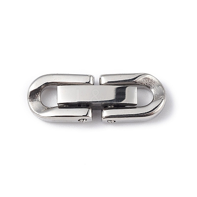 Non-Tarnish 304 Stainless Steel Fold Over Clasps X-STAS-G307-11A-P-1