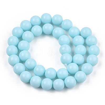 Opaque Solid Color Glass Beads Strands LS-GLAA-T032-P10mm-10-1