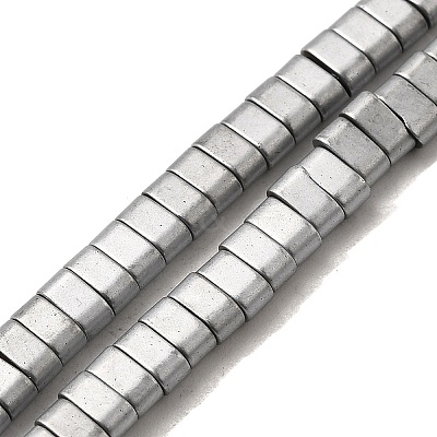 2-Hole Electroplated Synthetic Non-magnetic Hematite Beads Strands G-L613-A01-01B-1