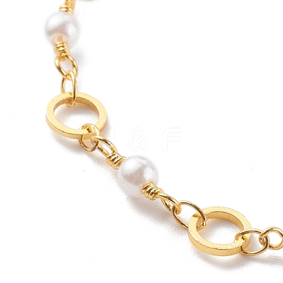 Brass Ring Link Chain Bracelets BJEW-JB06164-1